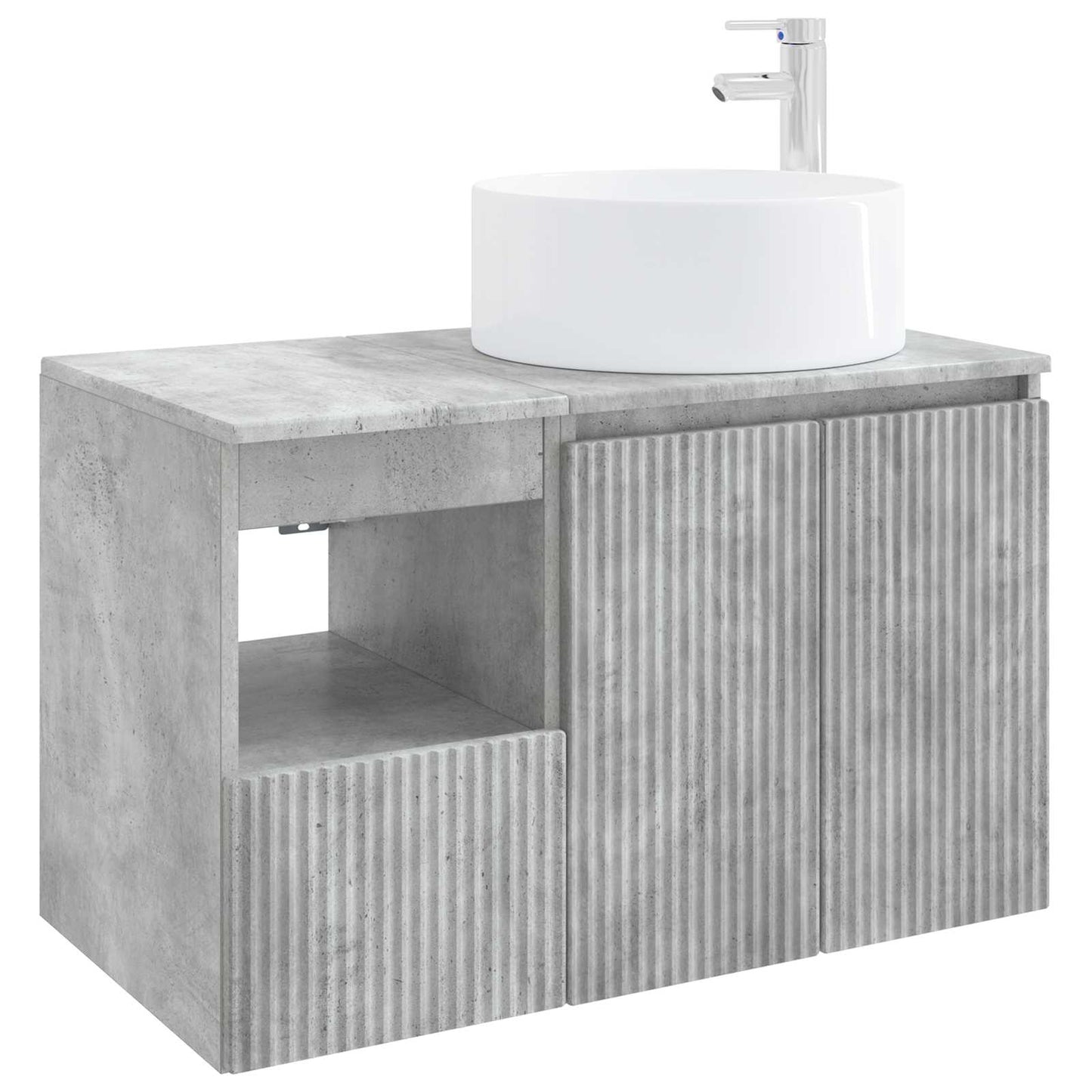 vidaXL Bathroom Furniture Set 2 pcs Concrete Grey Engineered Wood