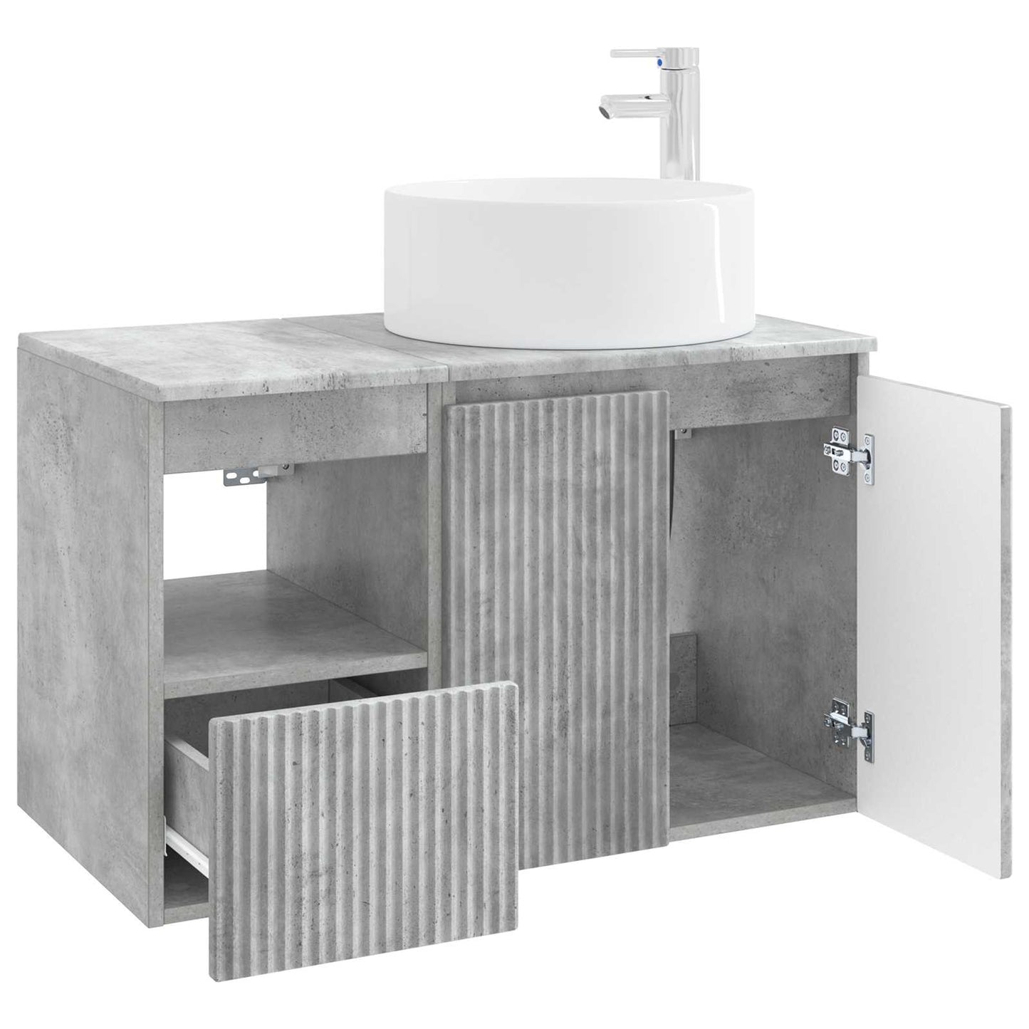 vidaXL Bathroom Furniture Set 2 pcs Concrete Grey Engineered Wood