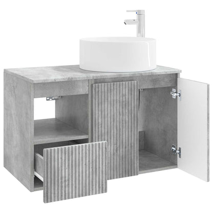 vidaXL Bathroom Furniture Set 2 pcs Concrete Grey Engineered Wood