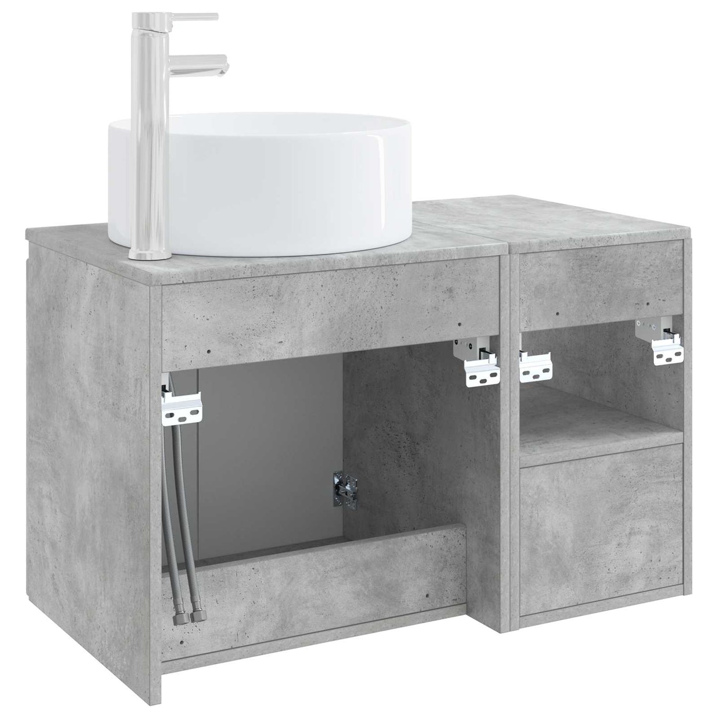 vidaXL Bathroom Furniture Set 2 pcs Concrete Grey Engineered Wood