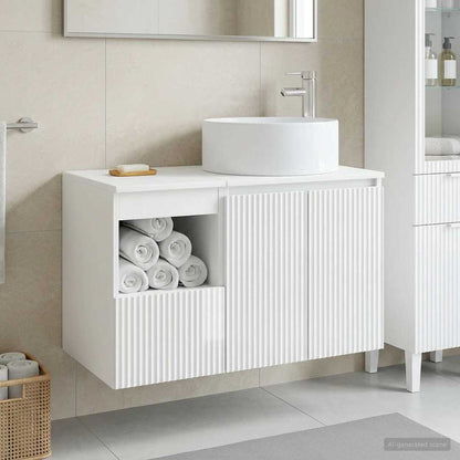vidaXL Bathroom Furniture Set 2 pcs High Gloss White Engineered Wood
