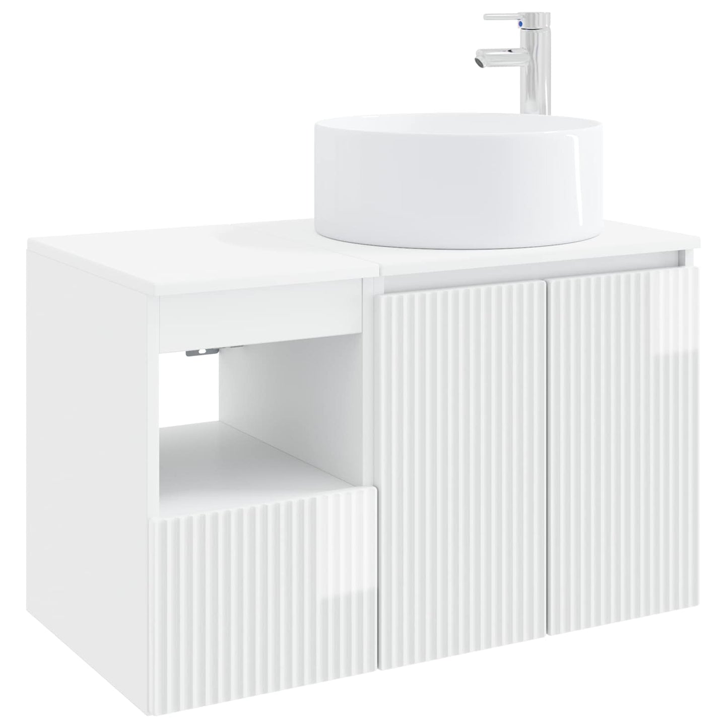 vidaXL Bathroom Furniture Set 2 pcs High Gloss White Engineered Wood