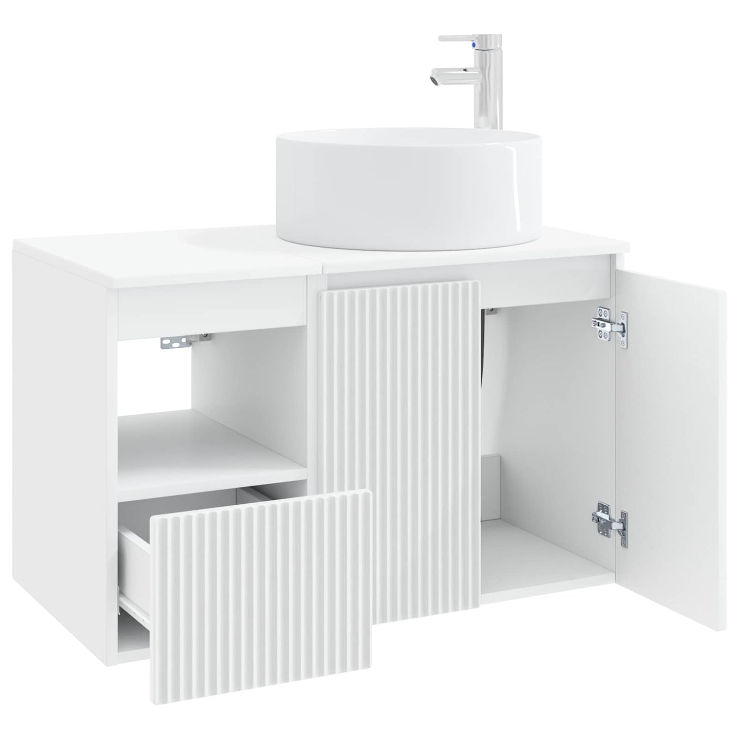vidaXL Bathroom Furniture Set 2 pcs High Gloss White Engineered Wood