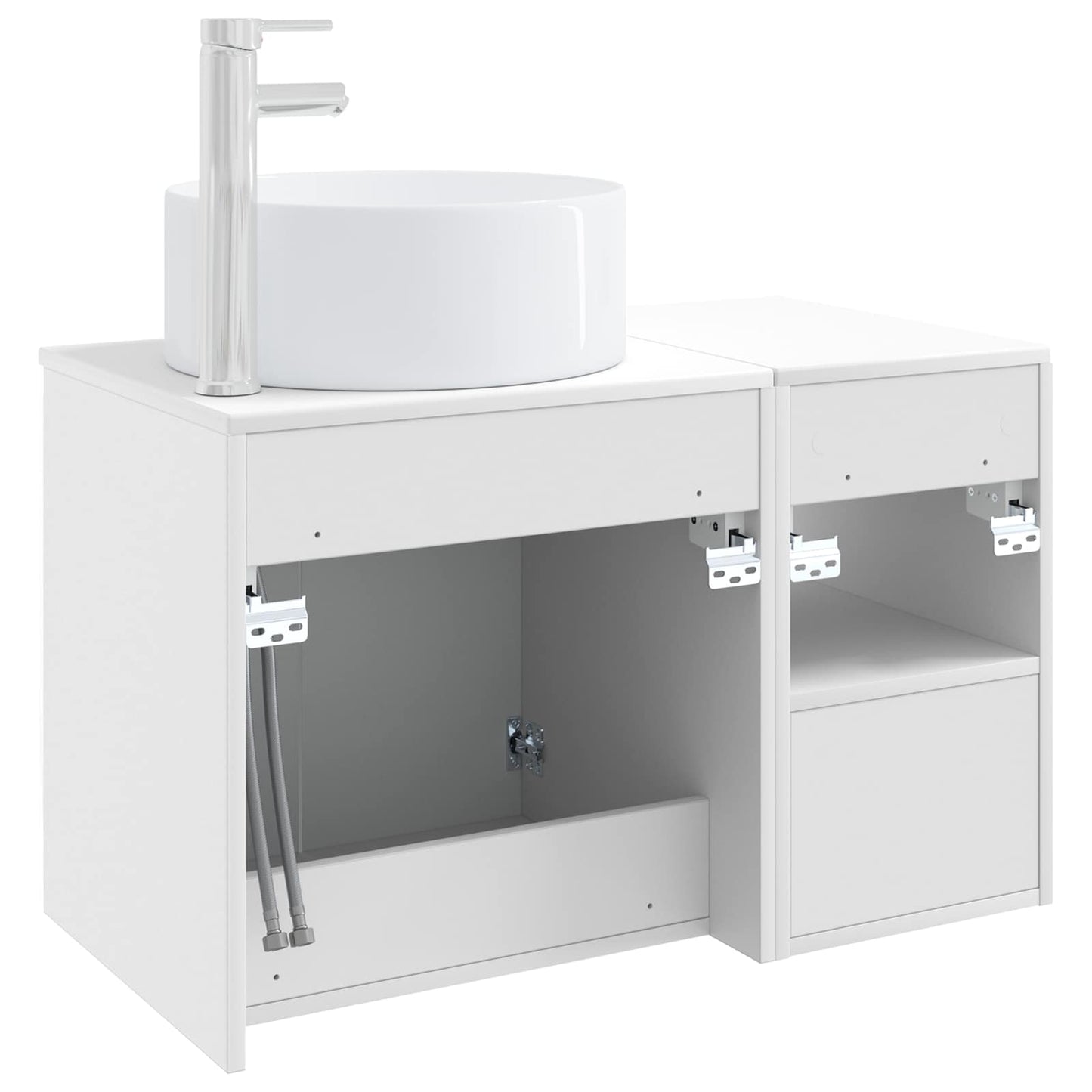 vidaXL Bathroom Furniture Set 2 pcs High Gloss White Engineered Wood
