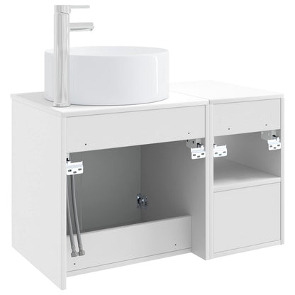 vidaXL Bathroom Furniture Set 2 pcs High Gloss White Engineered Wood