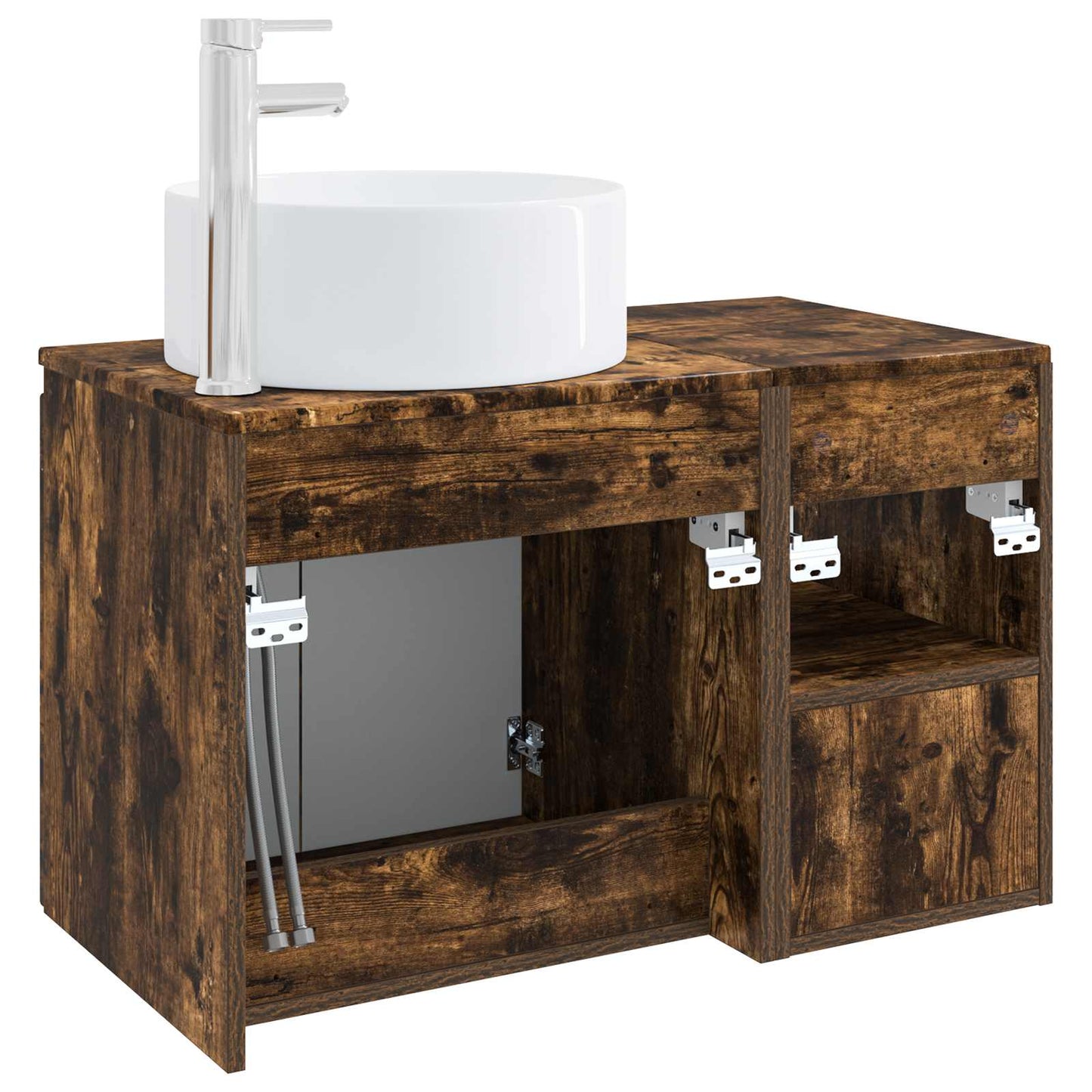 vidaXL Bathroom Furniture Set 2 pcs Smoked Oak Engineered Wood