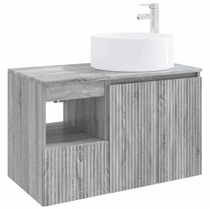 vidaXL Bathroom Furniture Set 2 pcs Grey Sonoma Engineered Wood