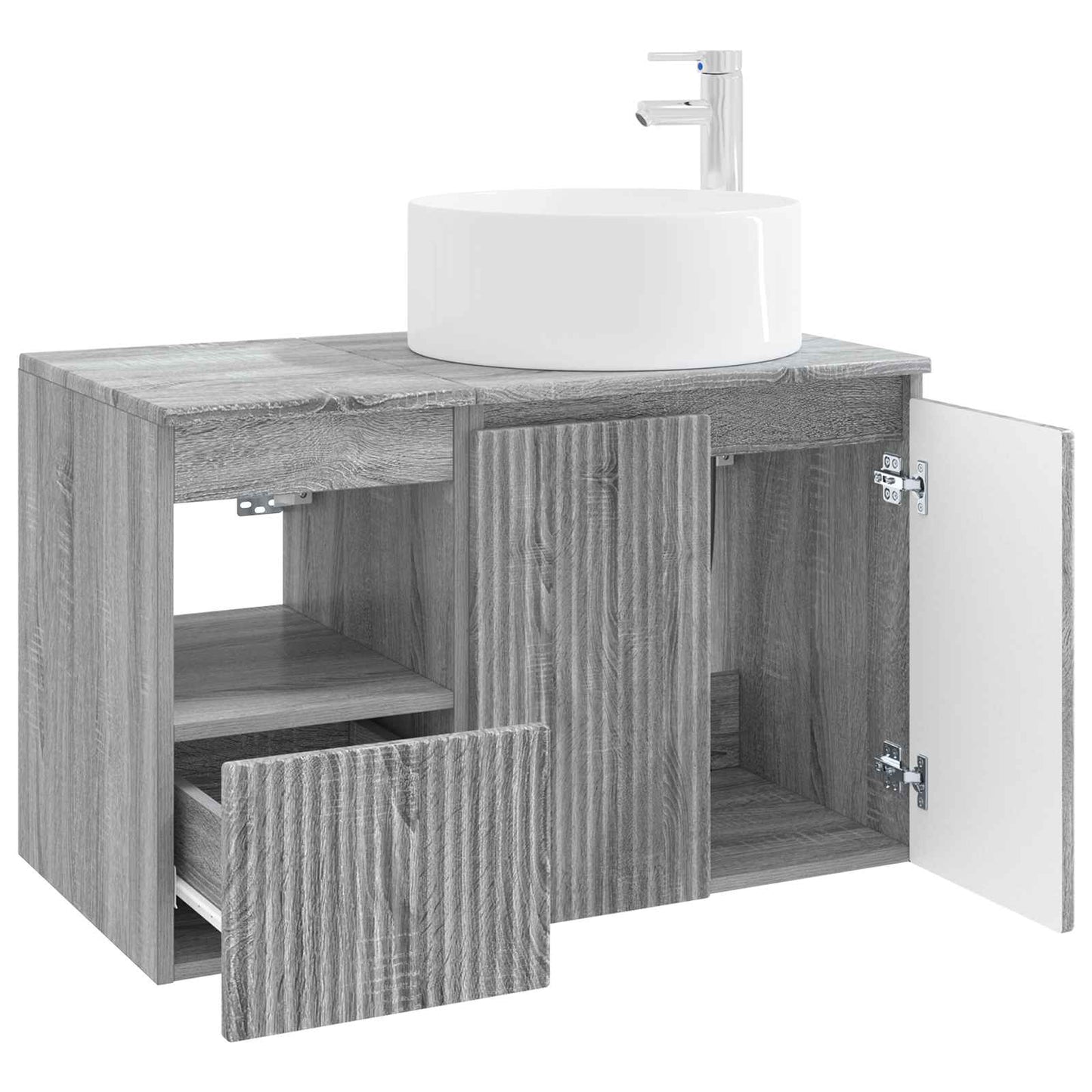 vidaXL Bathroom Furniture Set 2 pcs Grey Sonoma Engineered Wood