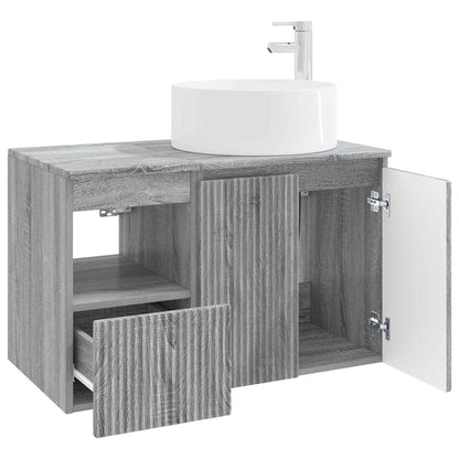 vidaXL Bathroom Furniture Set 2 pcs Grey Sonoma Engineered Wood
