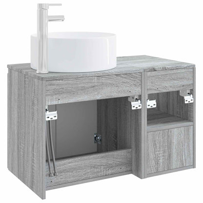 vidaXL Bathroom Furniture Set 2 pcs Grey Sonoma Engineered Wood