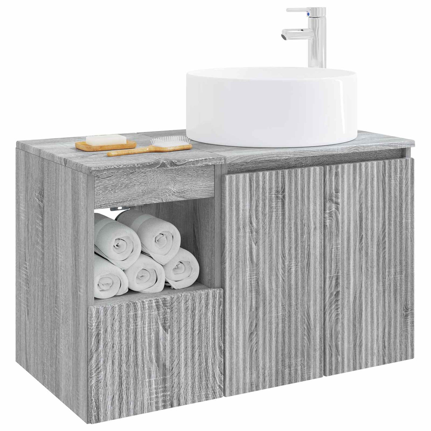 vidaXL Bathroom Furniture Set 2 pcs Grey Sonoma Engineered Wood