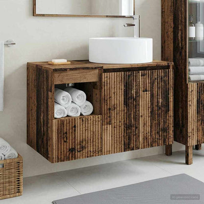 vidaXL Bathroom Furniture Set 2 pcs Old Wood Engineered Wood