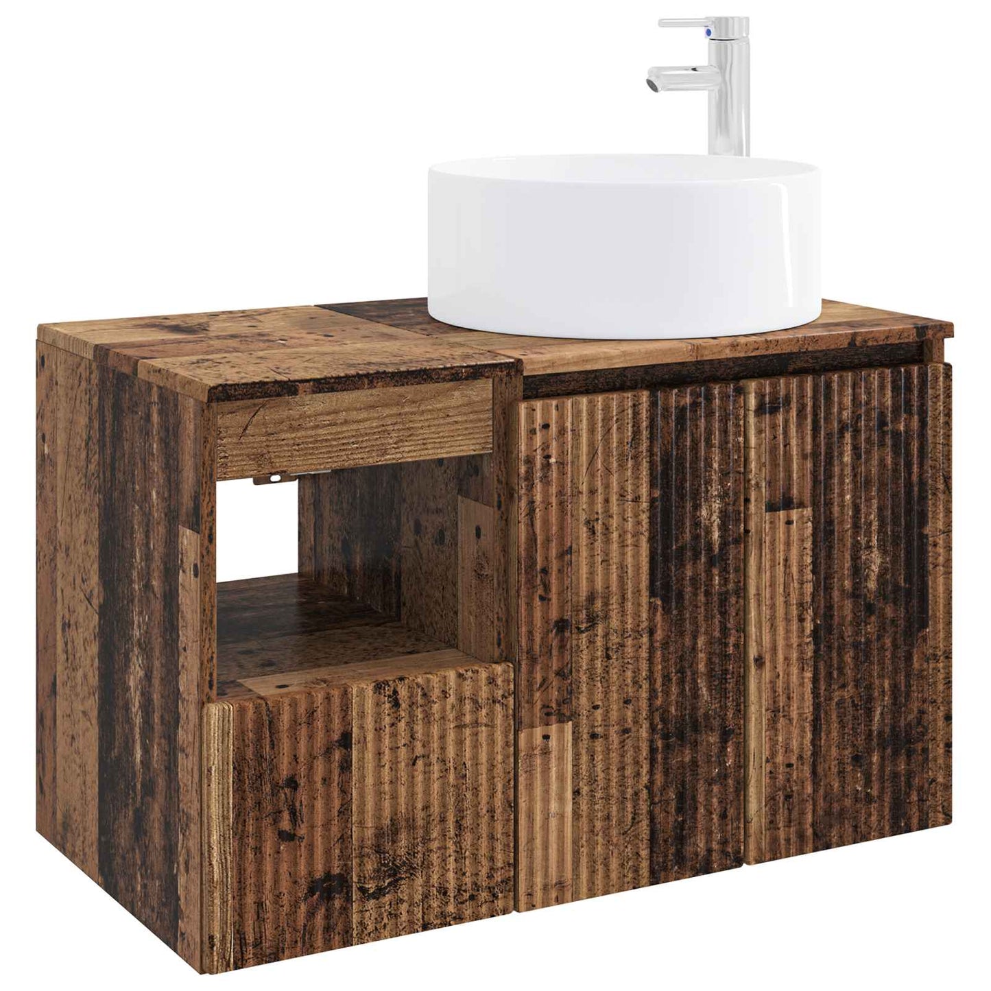 vidaXL Bathroom Furniture Set 2 pcs Old Wood Engineered Wood