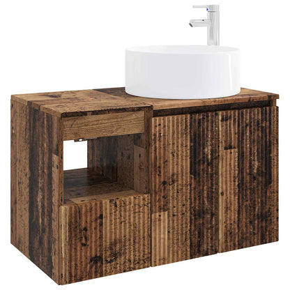 vidaXL Bathroom Furniture Set 2 pcs Old Wood Engineered Wood