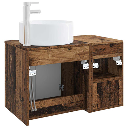 vidaXL Bathroom Furniture Set 2 pcs Old Wood Engineered Wood
