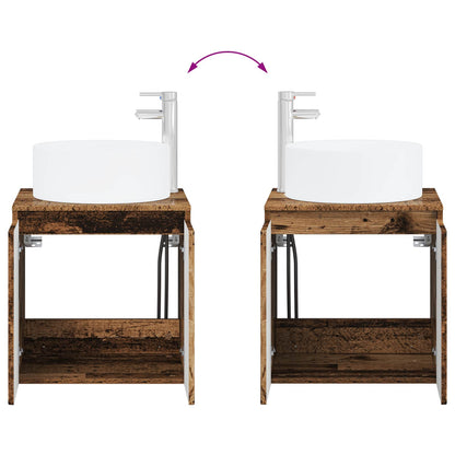 vidaXL Bathroom Furniture Set 2 pcs Old Wood Engineered Wood