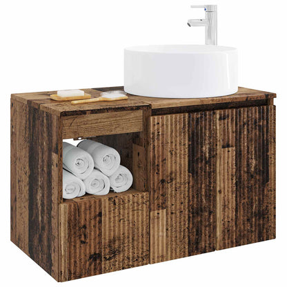 vidaXL Bathroom Furniture Set 2 pcs Old Wood Engineered Wood