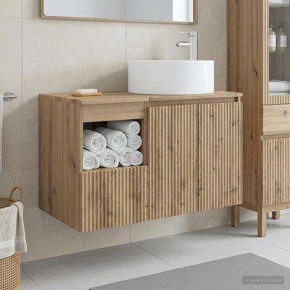 vidaXL Bathroom Furniture Set 2 pcs Artisan Oak Engineered Wood