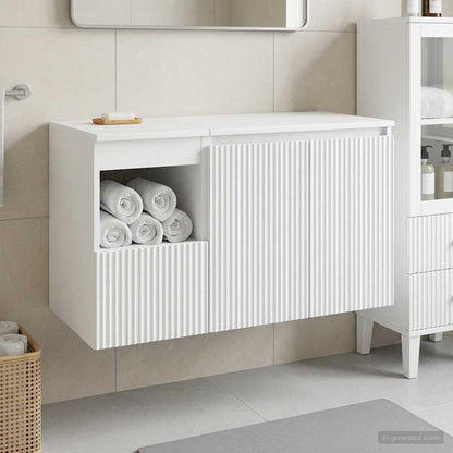 vidaXL Bathroom Furniture Set 2 pcs White Engineered Wood