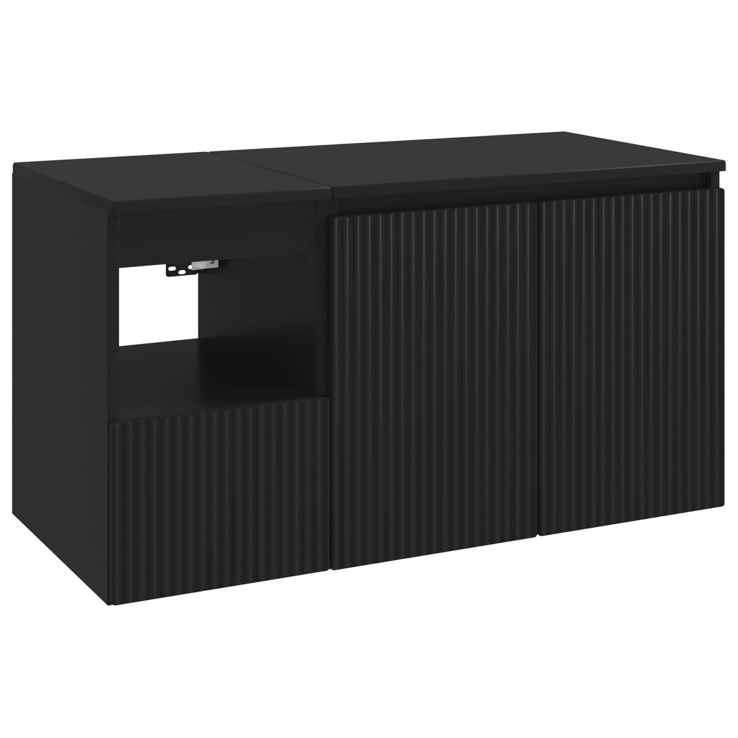 vidaXL Bathroom Furniture Set 2 pcs Black Engineered Wood
