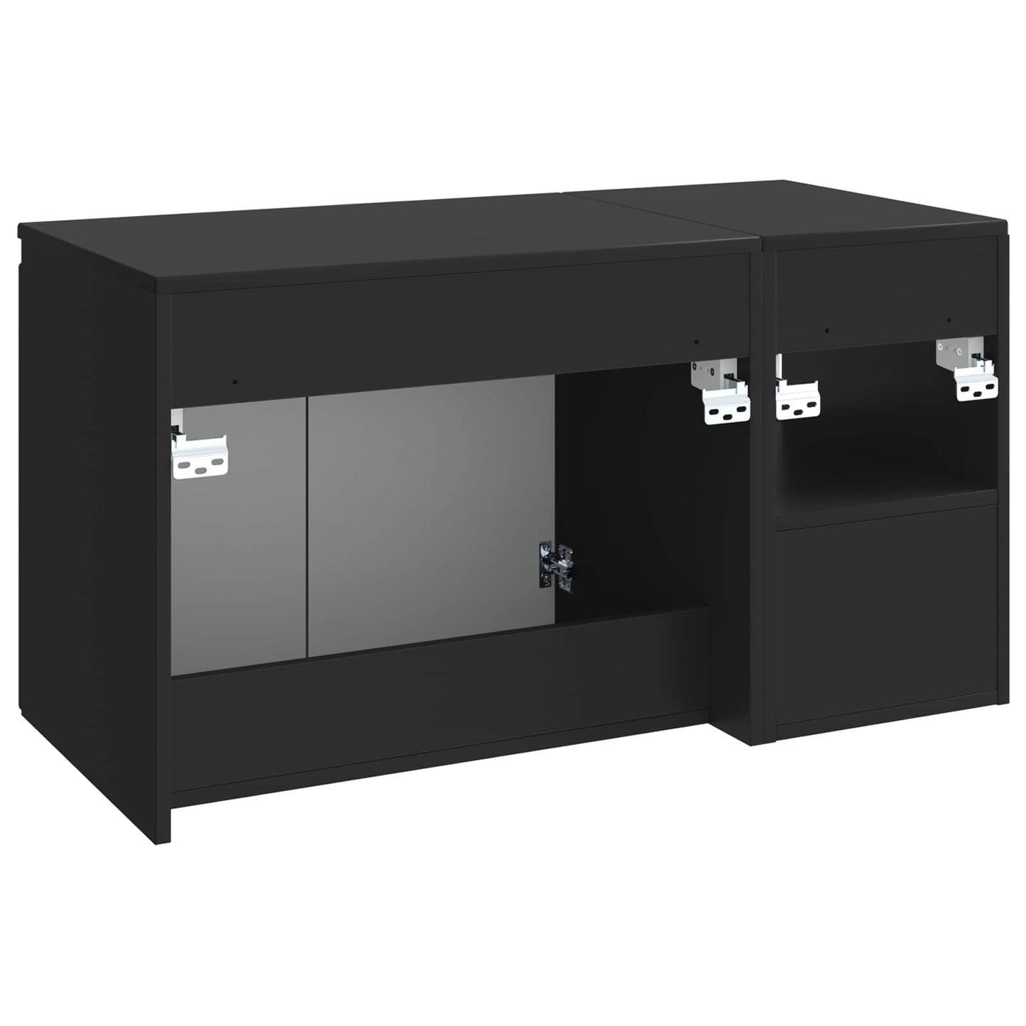 vidaXL Bathroom Furniture Set 2 pcs Black Engineered Wood
