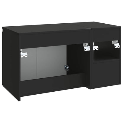 vidaXL Bathroom Furniture Set 2 pcs Black Engineered Wood