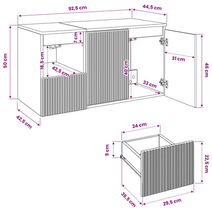 vidaXL Bathroom Furniture Set 2 pcs Black Engineered Wood