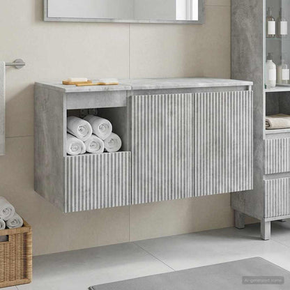 vidaXL Bathroom Furniture Set 2 pcs Concrete Grey Engineered Wood