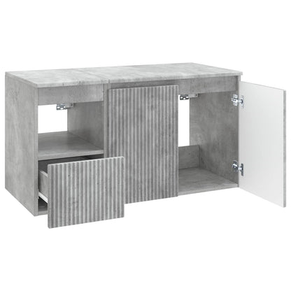 vidaXL Bathroom Furniture Set 2 pcs Concrete Grey Engineered Wood