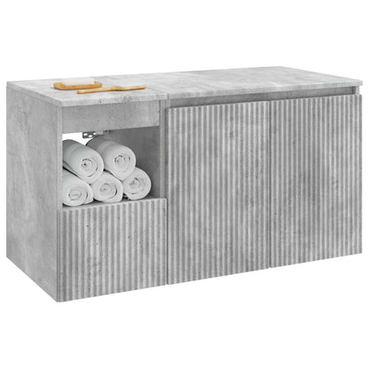 vidaXL Bathroom Furniture Set 2 pcs Concrete Grey Engineered Wood