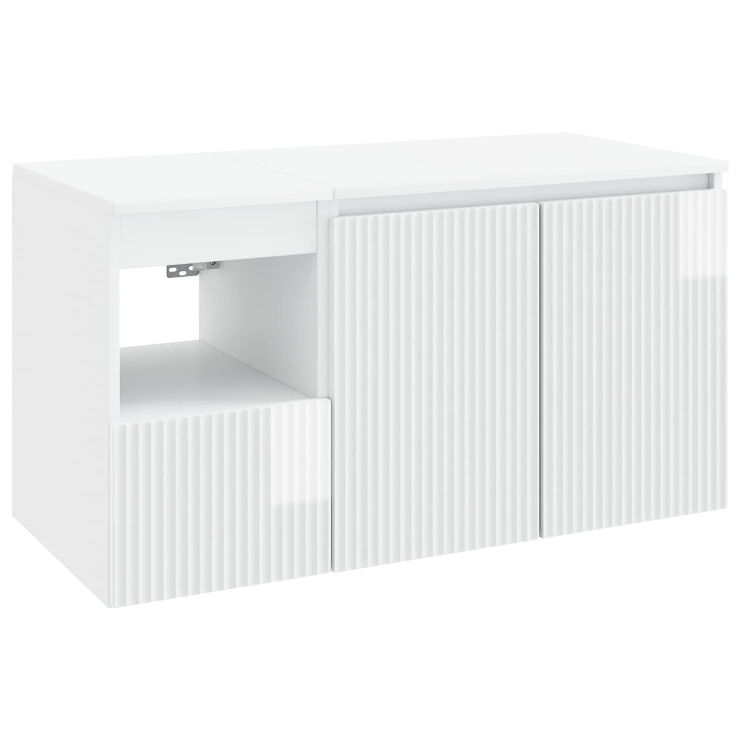 vidaXL Bathroom Furniture Set 2 pcs High Gloss White Engineered Wood