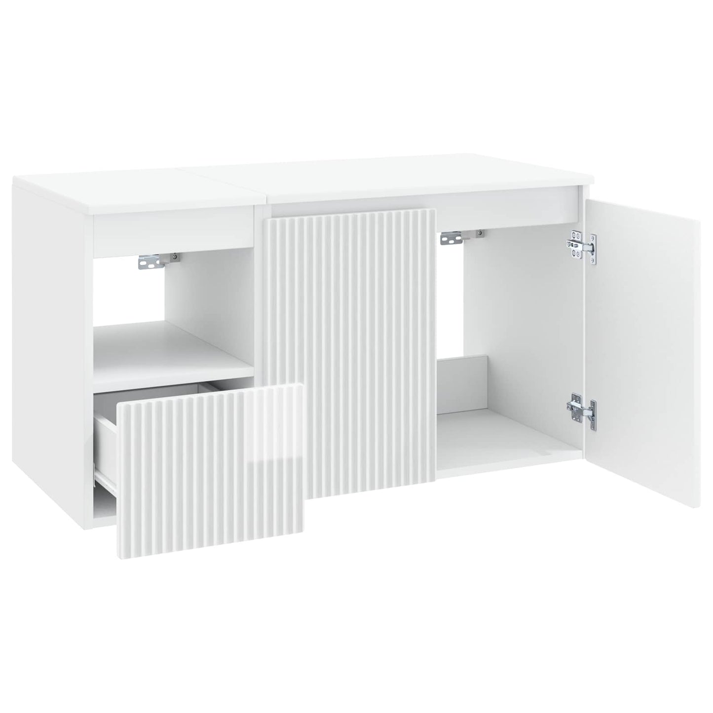 vidaXL Bathroom Furniture Set 2 pcs High Gloss White Engineered Wood