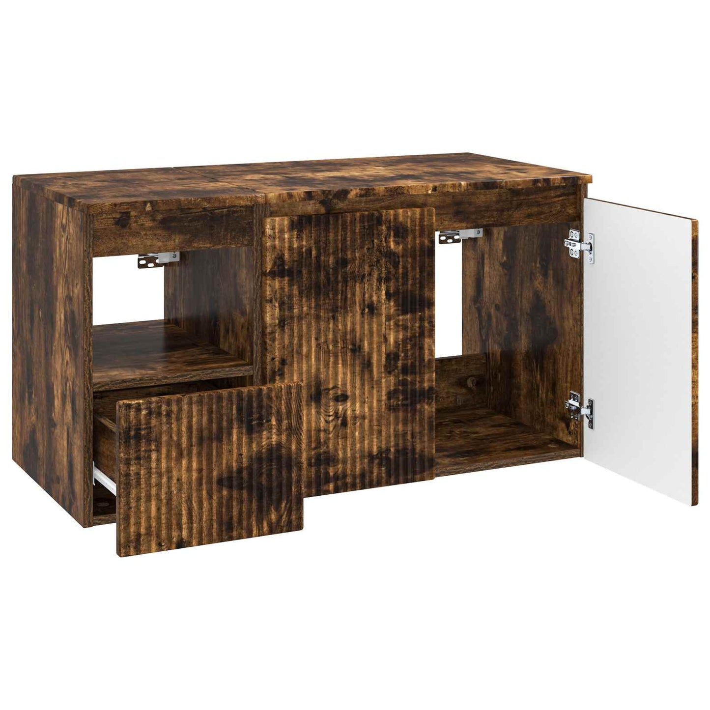 vidaXL Bathroom Furniture Set 2 pcs Smoked Oak Engineered Wood