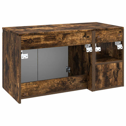 vidaXL Bathroom Furniture Set 2 pcs Smoked Oak Engineered Wood