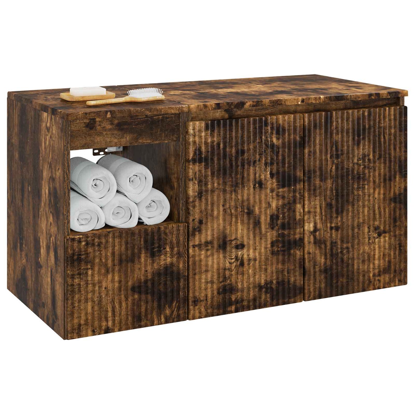 vidaXL Bathroom Furniture Set 2 pcs Smoked Oak Engineered Wood