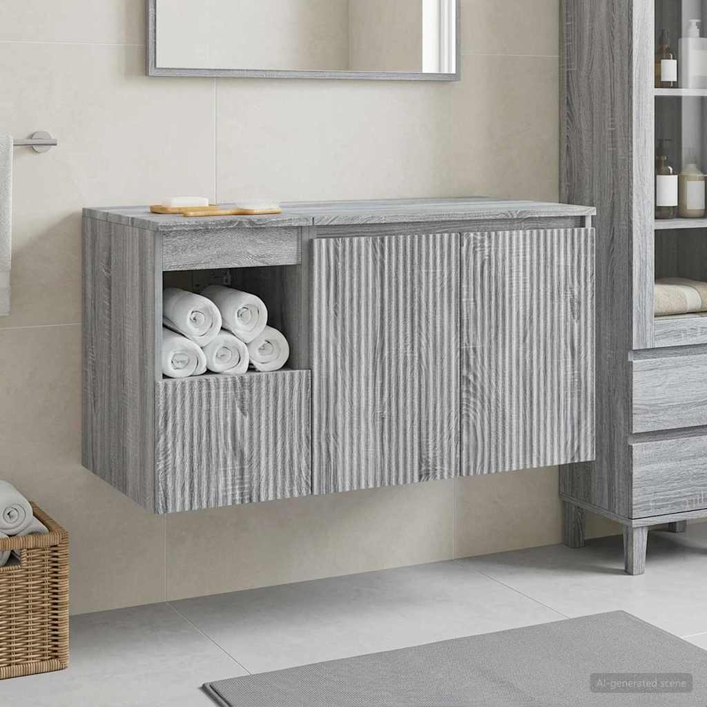 vidaXL Bathroom Furniture Set 2 pcs Grey Sonoma Engineered Wood