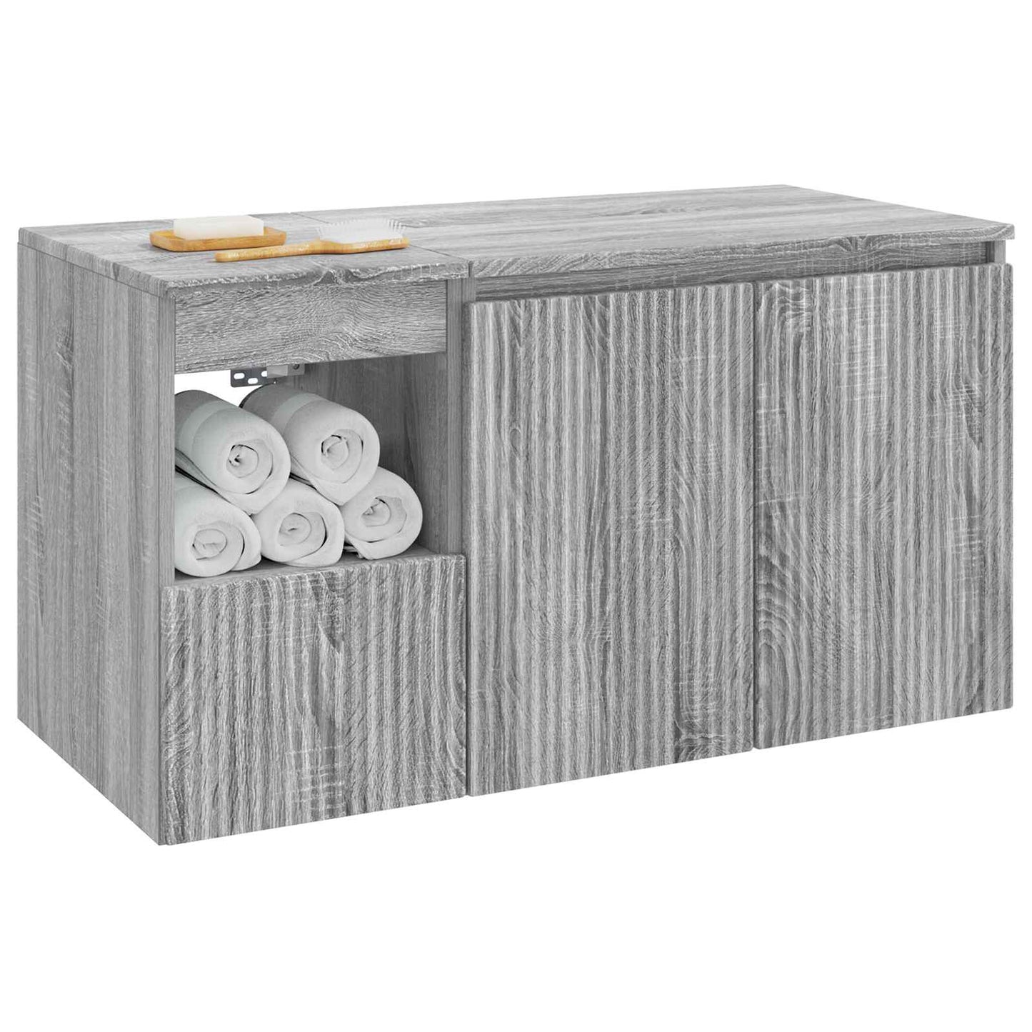 vidaXL Bathroom Furniture Set 2 pcs Grey Sonoma Engineered Wood