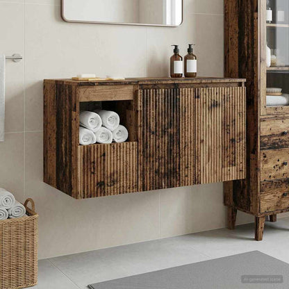vidaXL Bathroom Furniture Set 2 pcs Old Wood Engineered Wood