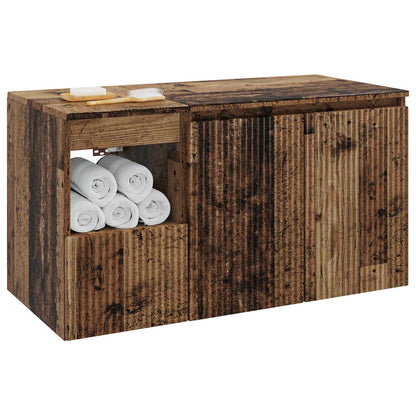 vidaXL Bathroom Furniture Set 2 pcs Old Wood Engineered Wood