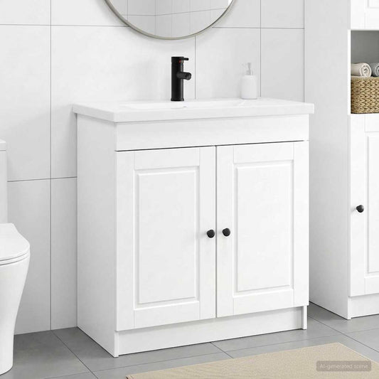 vidaXL Bathroom Furniture Set White 56 x 37.5 x 81 cm Engineered Wood