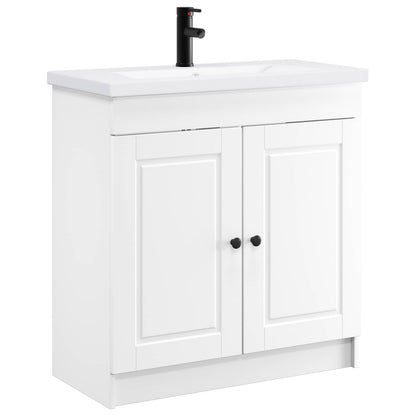 vidaXL Bathroom Furniture Set White 56 x 37.5 x 81 cm Engineered Wood