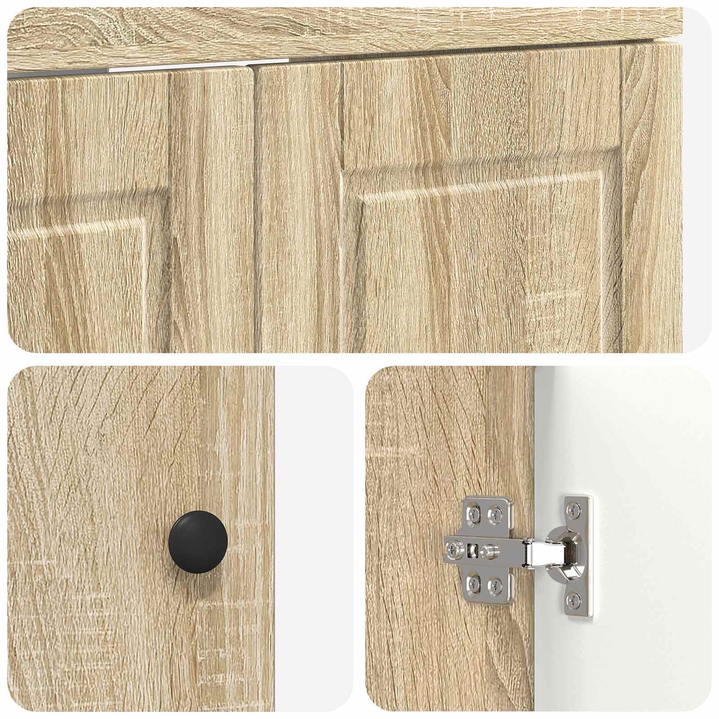 vidaXL Bathroom Furniture Set Sonoma Oak 56 x 37.5 x 81 cm