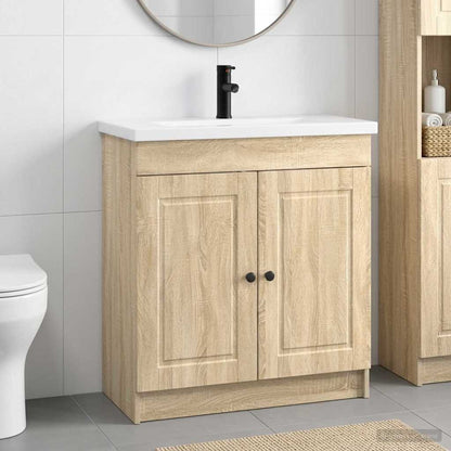 vidaXL Bathroom Furniture Set Sonoma Oak 56 x 37.5 x 81 cm