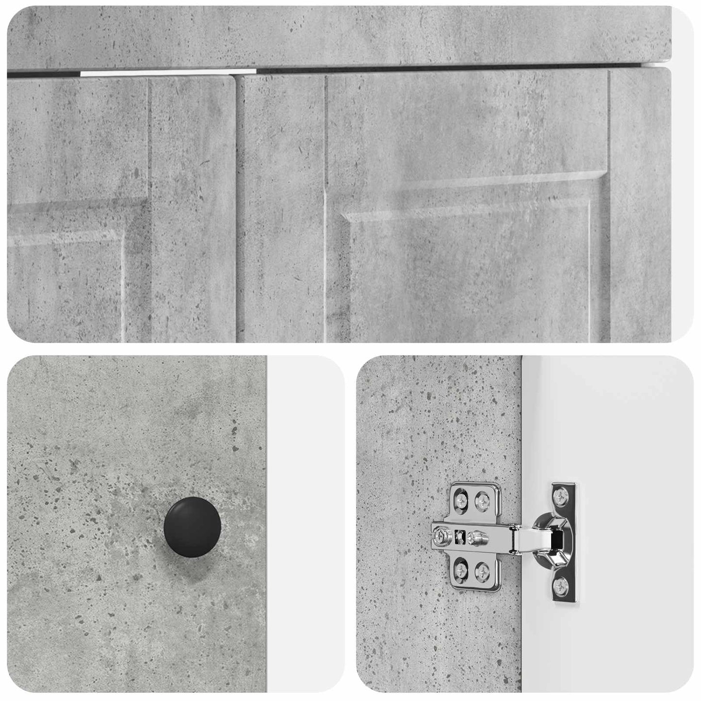 vidaXL Bathroom Furniture Set Concrete Grey 56 x 37.5 x 81 cm