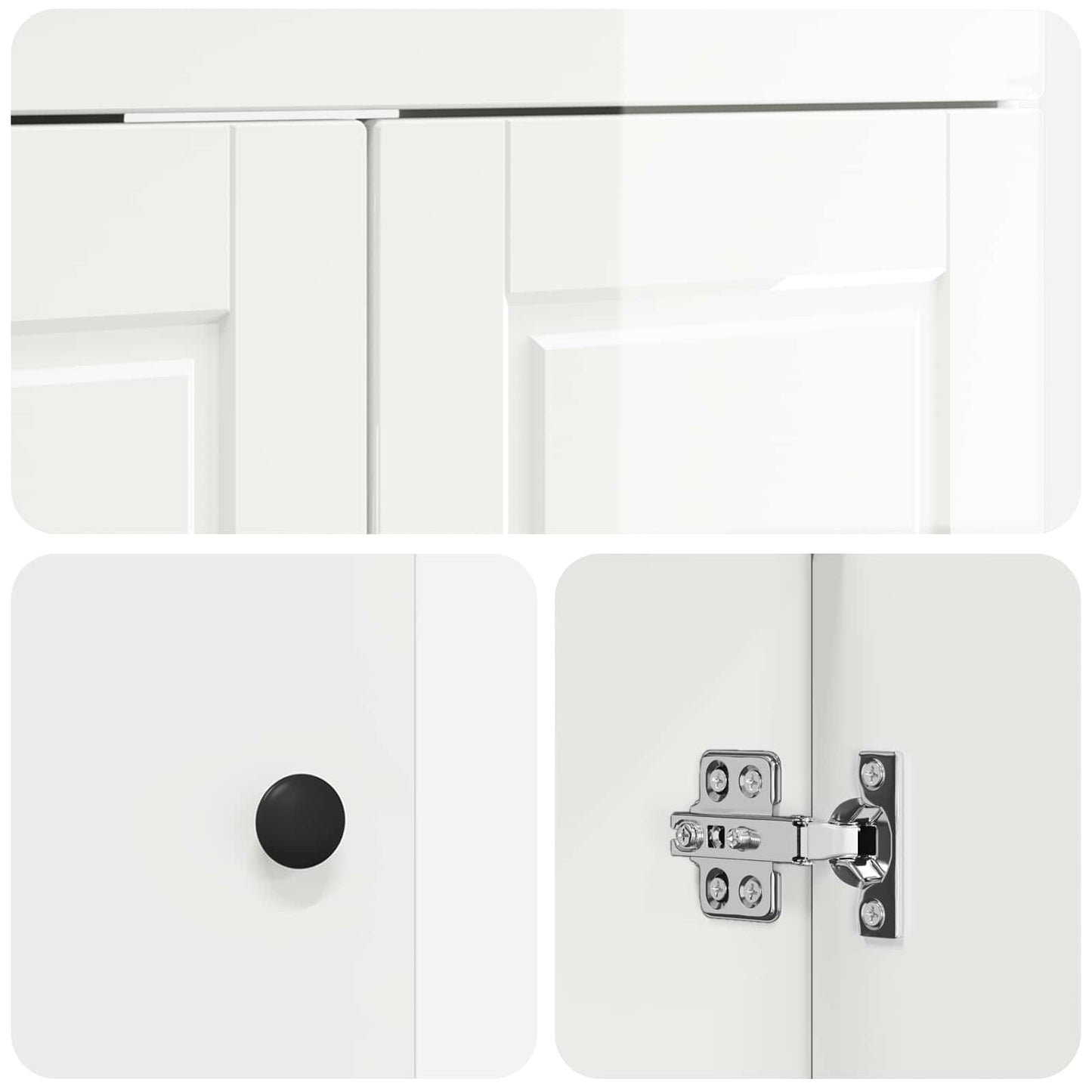 vidaXL Bathroom Furniture Set High Gloss White 56 x 37.5 x 81 cm