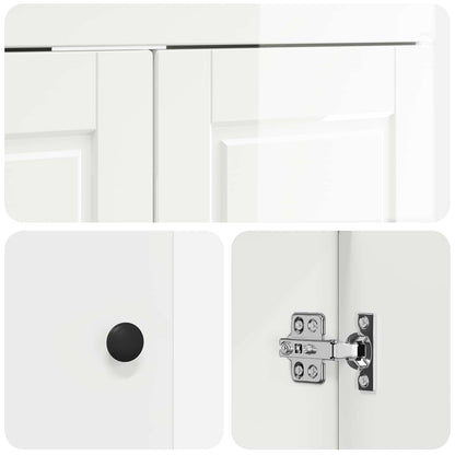 vidaXL Bathroom Furniture Set High Gloss White 56 x 37.5 x 81 cm