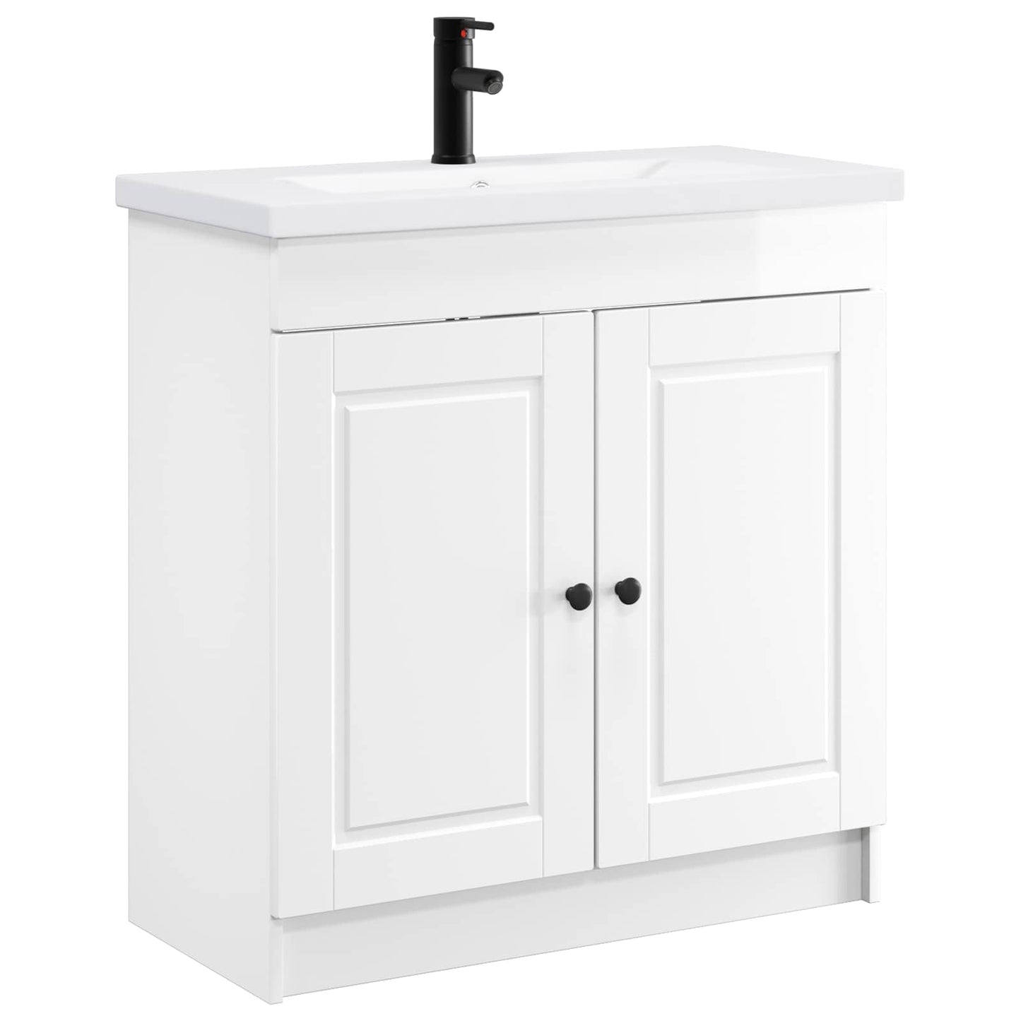vidaXL Bathroom Furniture Set High Gloss White 56 x 37.5 x 81 cm