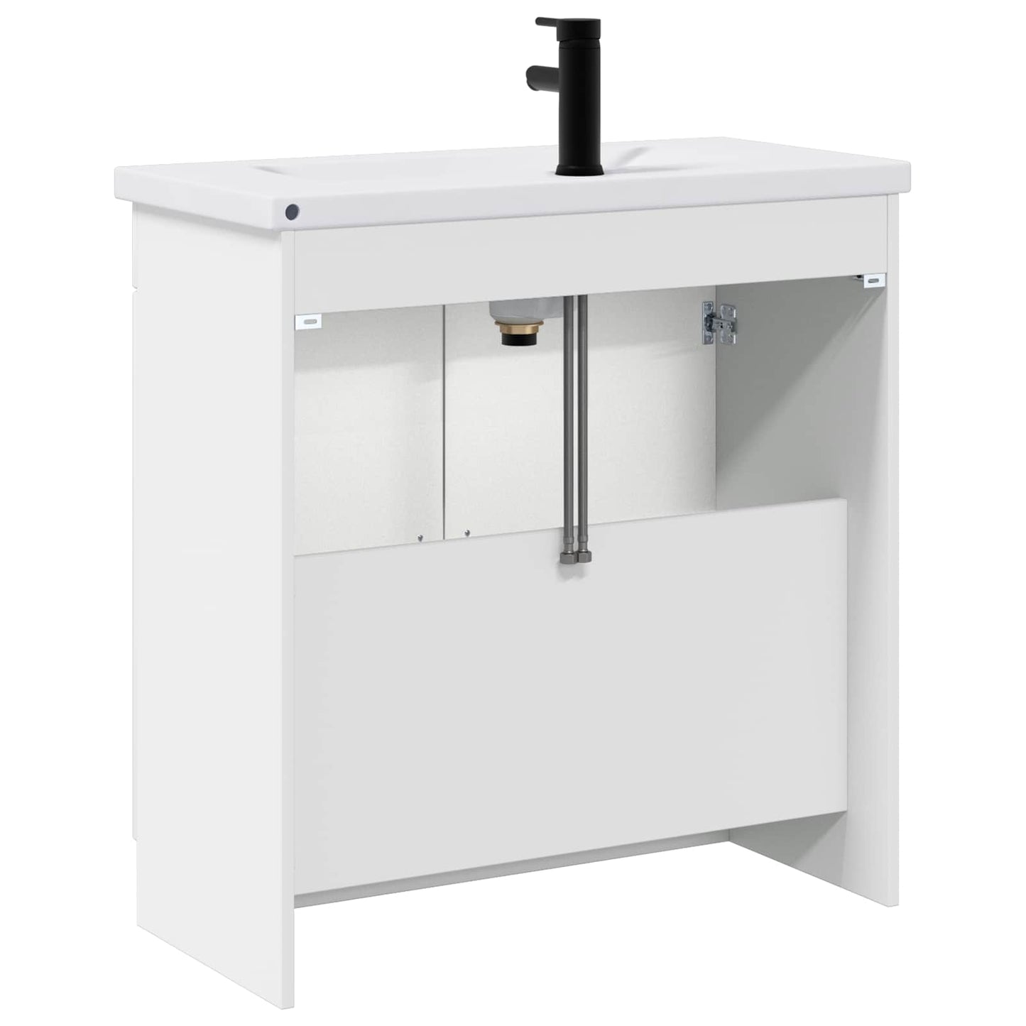 vidaXL Bathroom Furniture Set High Gloss White 56 x 37.5 x 81 cm
