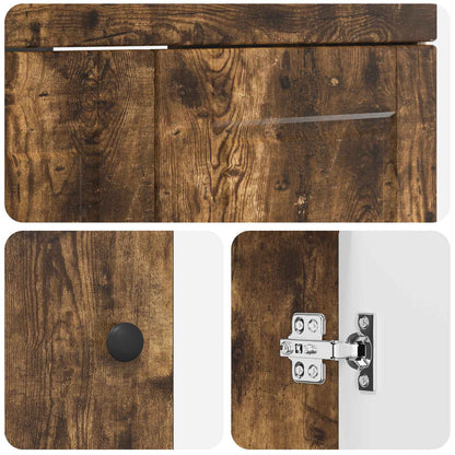 vidaXL Bathroom Furniture Set Smoked Oak 56 x 37.5 x 81 cm