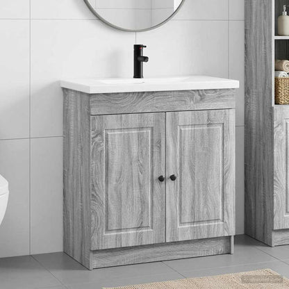 vidaXL Bathroom Furniture Set Grey Sonoma 56 x 37.5 x 81 cm
